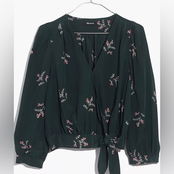 Madewell Silk Wrap Top in Wild Botanic - Picture 1 of 5